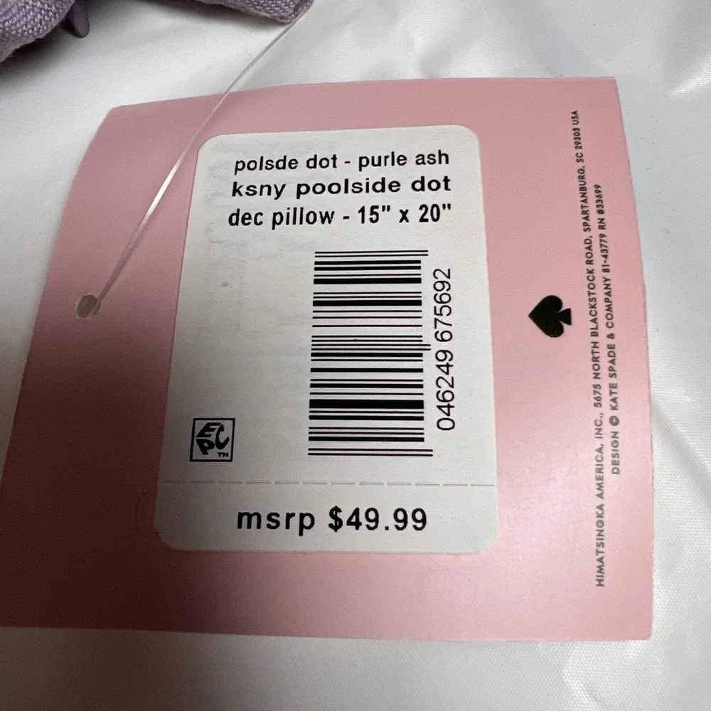Kate Spade Light Purple Throw Pillow Poolside Dot 15 X 20